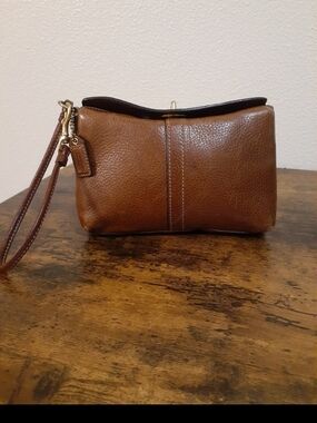 Coach Brown Leather Wristlet